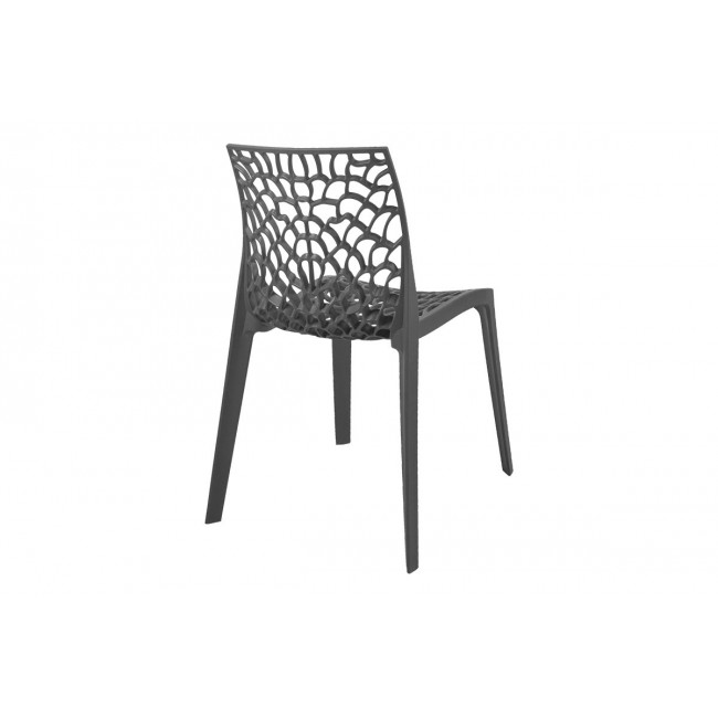 Καρέκλα στοιβαζόμενη "HUSH" από pp σε χρώμα ανθρακί 50x57x81