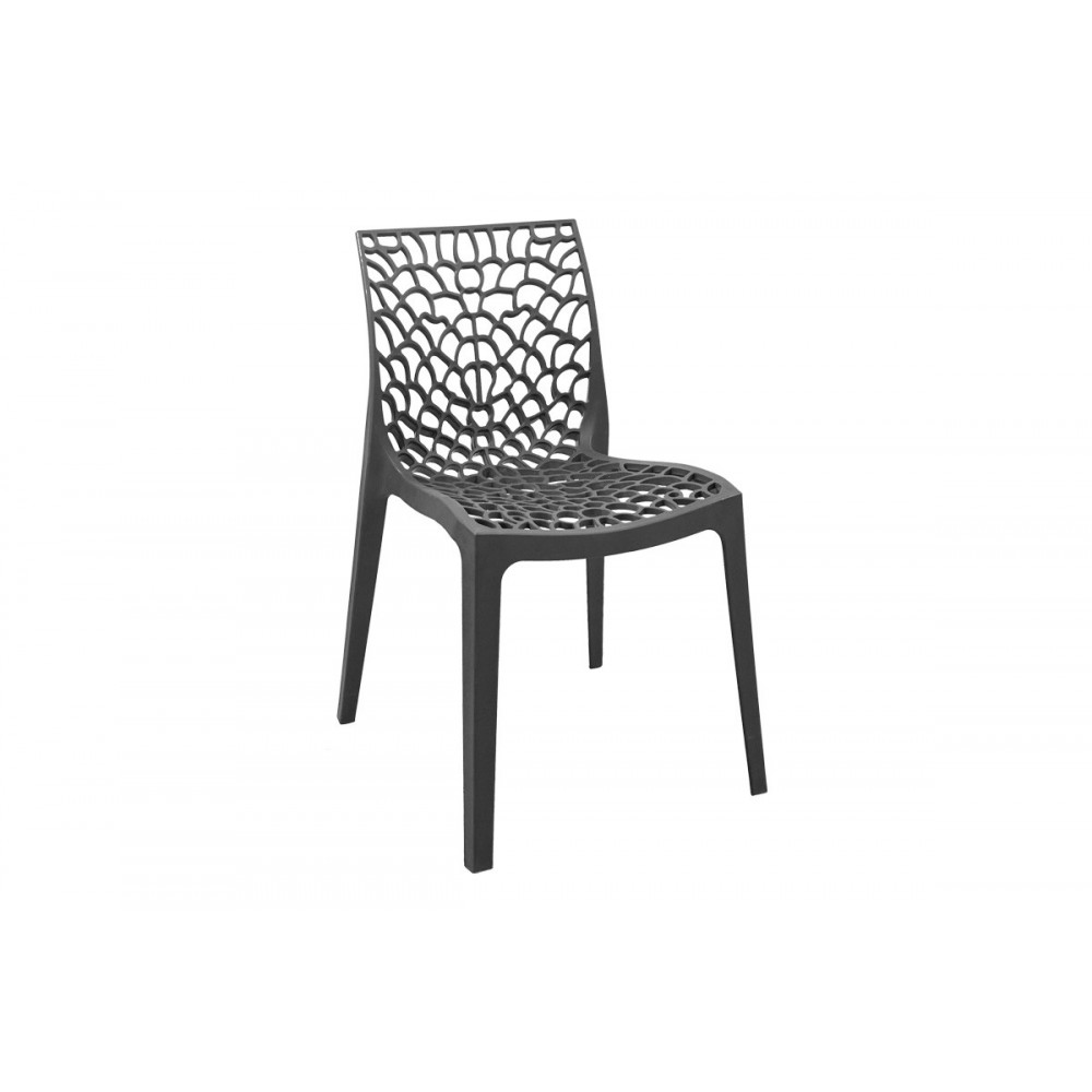 Καρέκλα στοιβαζόμενη "HUSH" από pp σε χρώμα ανθρακί 50x57x81