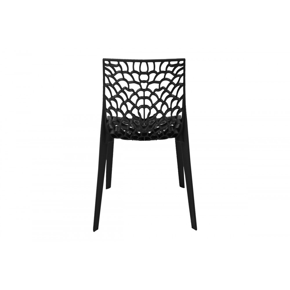 Καρέκλα στοιβαζόμενη "HUSH" από pp σε χρώμα μαύρο 50x57x81