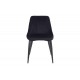 Καρέκλα "ZEDNA" από βελούδο/μέταλλο σε χρώμα μαύρο 51x58x84