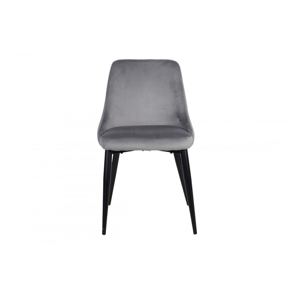 Καρέκλα "ZEDNA" από βελούδο/μέταλλο σε χρώμα γκρι/μαύρο 51x58x84