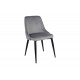 Καρέκλα "ZEDNA" από βελούδο/μέταλλο σε χρώμα γκρι/μαύρο 51x58x84