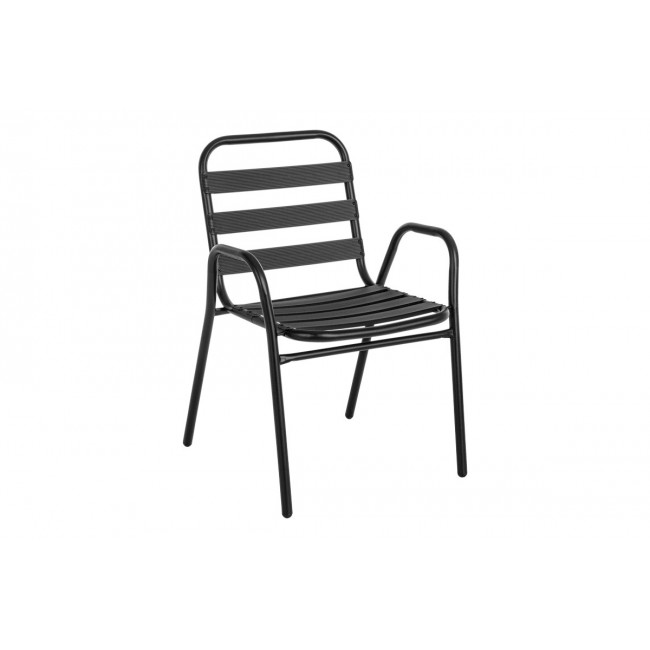 Τραπεζαρία 5τμχ "VALOR-SUSSIE" από μέταλλο/γυαλί σε χρώμα μαύρο 110x60x70