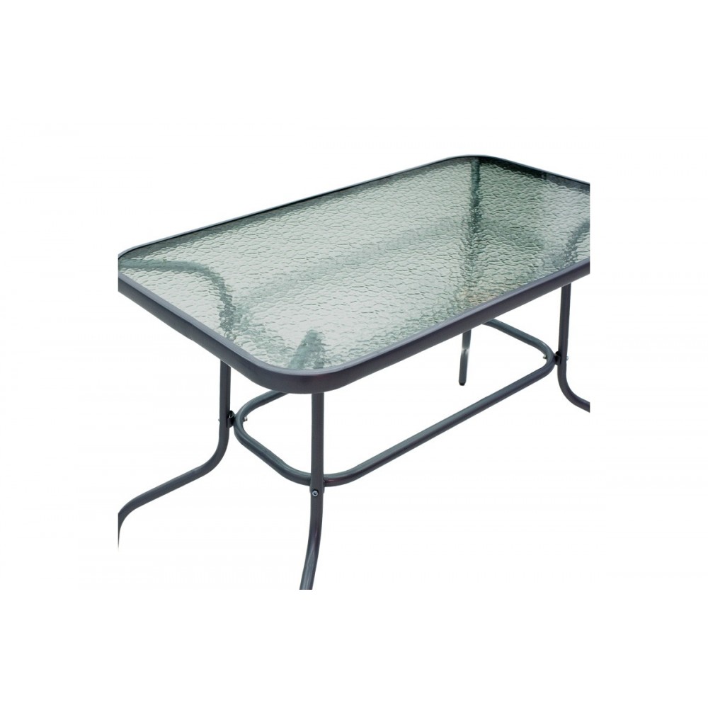 Τραπεζαρία 5τμχ "VALOR-SUSSIE" από μέταλλο/γυαλί σε χρώμα ανθρακί 110x60x70