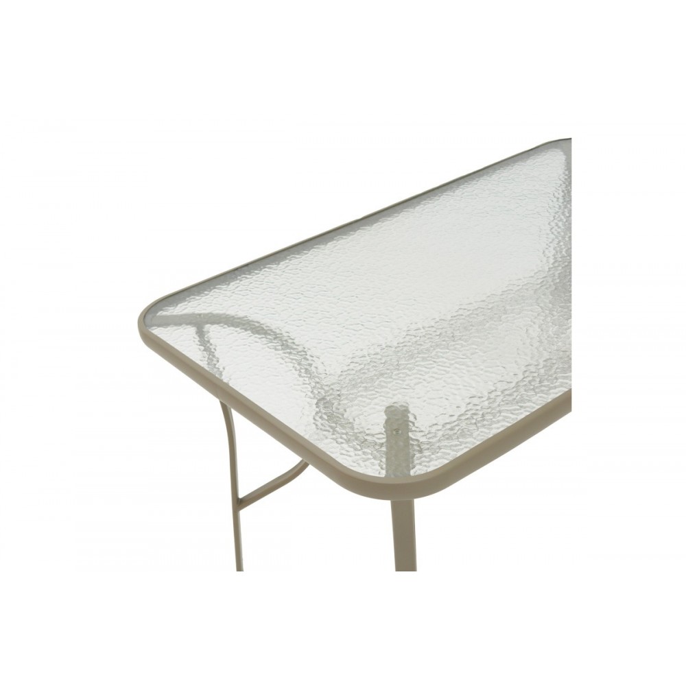 Τραπεζαρία 5τμχ "SUSSIE-ENSURE" από μέταλλο/γυαλί σε χρώμα σαμπανιζέ 140x80x70