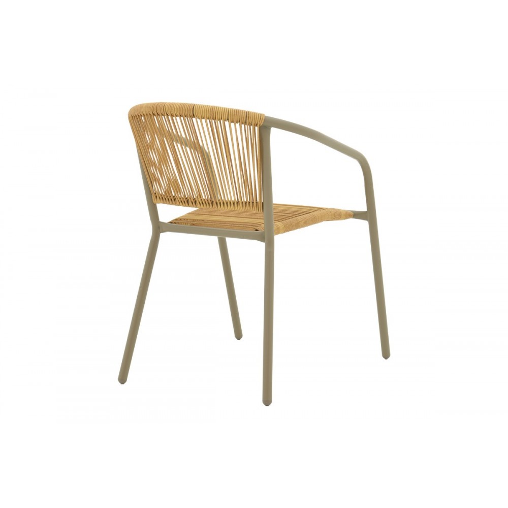 Τραπεζαρία 5τμχ "LINDARIA-ENSURE" από μέταλλο σε χρώμα σαμπανιζέ 140x80x70