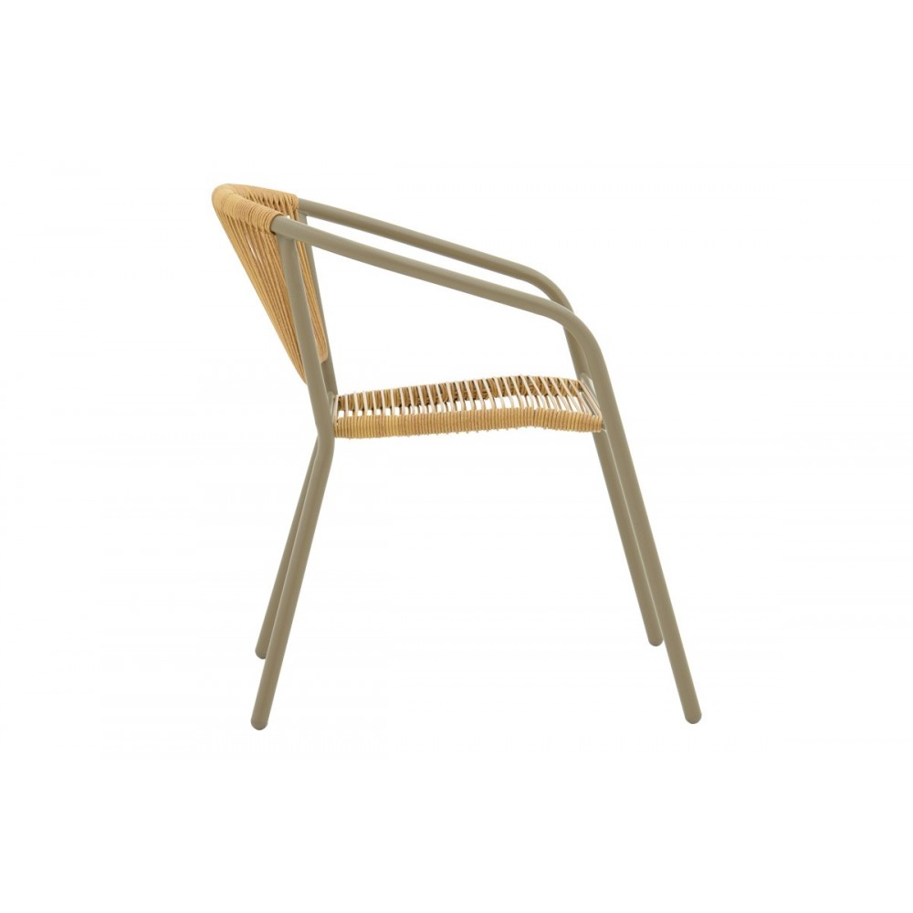 Τραπεζαρία 5τμχ "LINDARIA-ENSURE" από μέταλλο σε χρώμα σαμπανιζέ 140x80x70