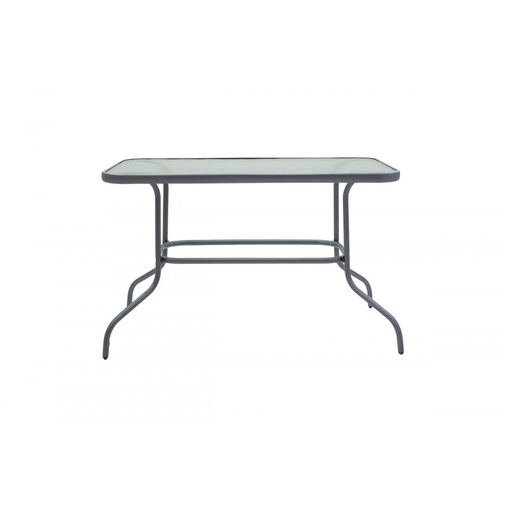 Τραπεζαρία 5τμχ "VALOR-LINDARIA" από μέταλλο/γυαλί σε χρώμα ανθρακί 110x60x70