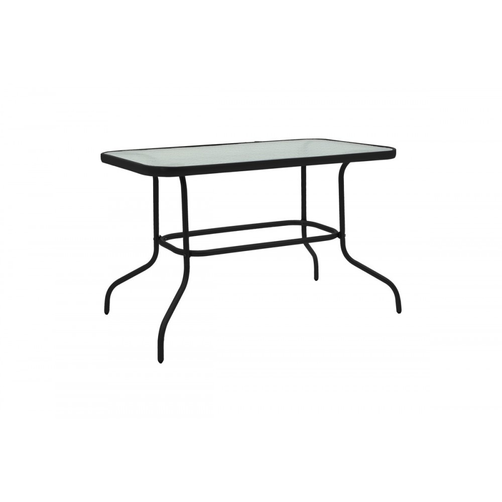 Τραπεζαρία 5τμχ "VALOR-CALAN" από μέταλλο/γυαλί σε χρώμα μαύρο 110x60x70