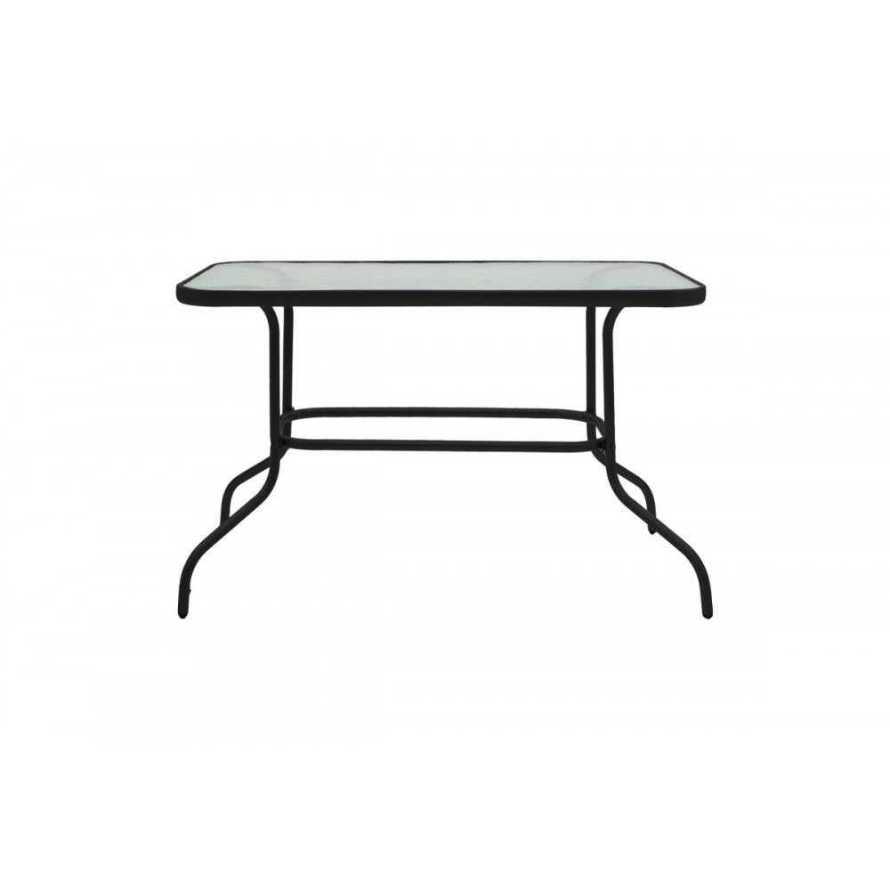 Τραπεζαρία 5τμχ "VALOR-CALAN" από μέταλλο/γυαλί σε χρώμα μαύρο 110x60x70