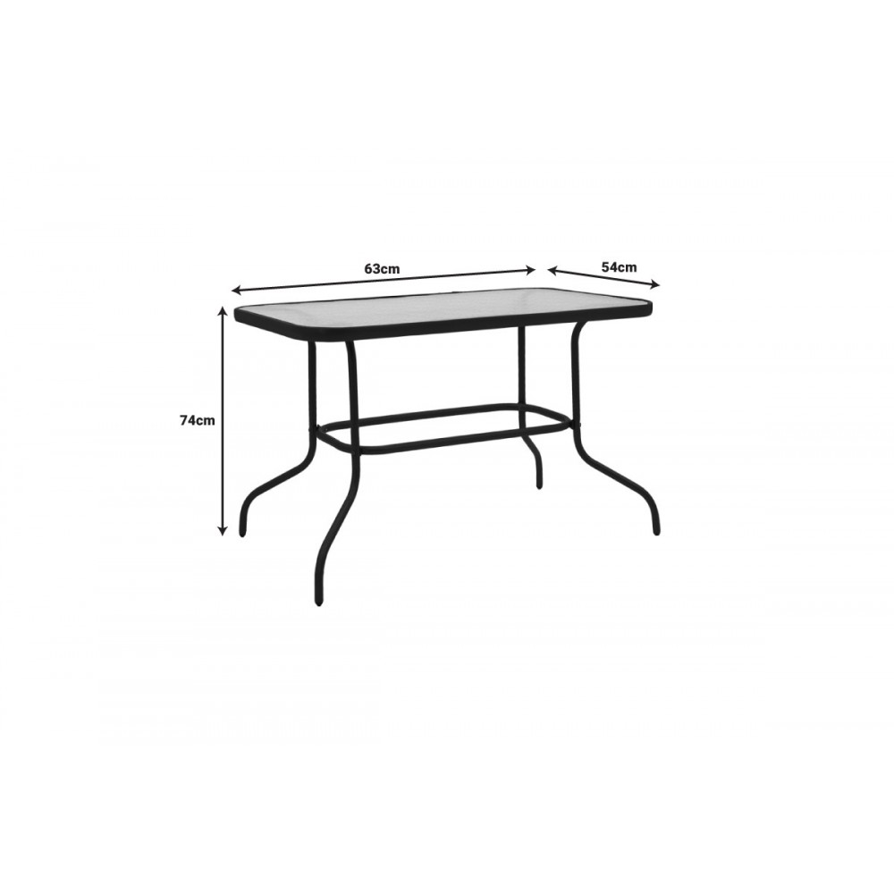 Τραπεζαρία 5τμχ "VALOR-OBBI" από μέταλλο/γυαλί σε χρώμα γκρι 110x60x70