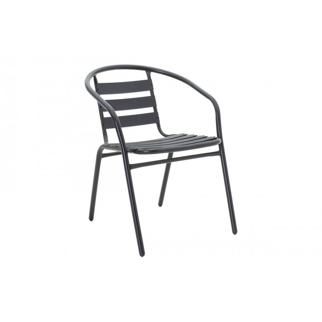 Τραπεζαρία 5τμχ "TADE-ENSURE" από μέταλλο/γυαλί σε χρώμα μαύρο 140x80x70