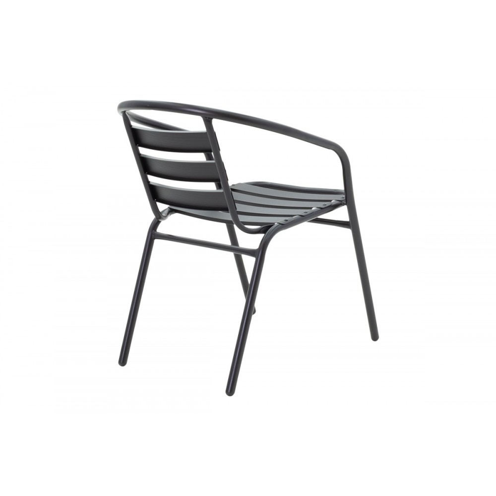 Τραπεζαρία 5τμχ "TADE-ENSURE" από μέταλλο/γυαλί σε χρώμα μαύρο 140x80x70