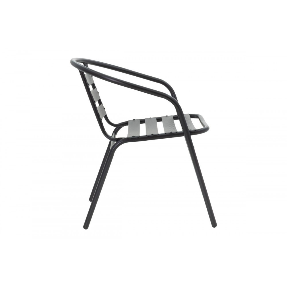 Τραπεζαρία 5τμχ "TADE-ENSURE" από μέταλλο/γυαλί σε χρώμα μαύρο 140x80x70