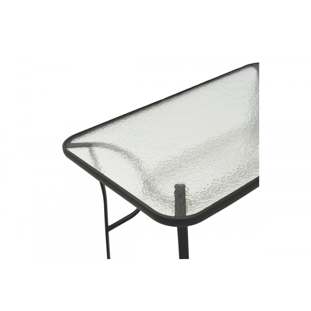 Τραπεζαρία 5τμχ "TADE-ENSURE" από μέταλλο/γυαλί σε χρώμα μαύρο 140x80x70