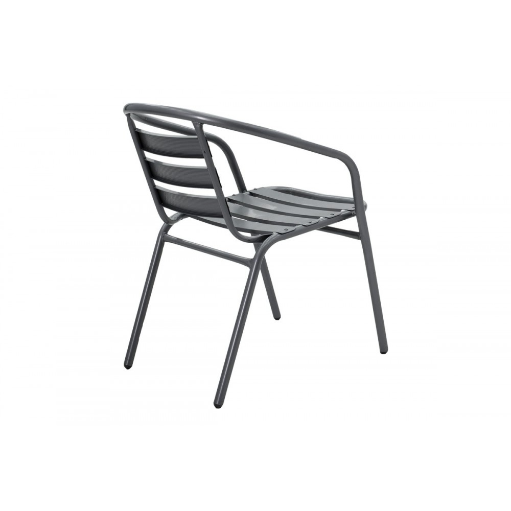 Τραπεζαρία 5τμχ "VALOR-TADE" από μέταλλο/γυαλί σε χρώμα ανθρακί 110x60x70