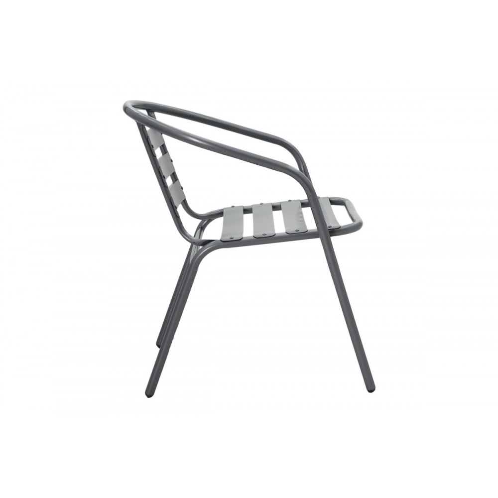 Τραπεζαρία 5τμχ "VALOR-TADE" από μέταλλο/γυαλί σε χρώμα ανθρακί 110x60x70