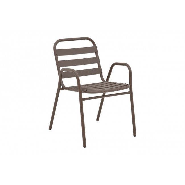 Τραπεζαρία 5τμχ "ENSURE-SUSSIE" από μέταλλο σε χρώμα καφέ 140x80x70