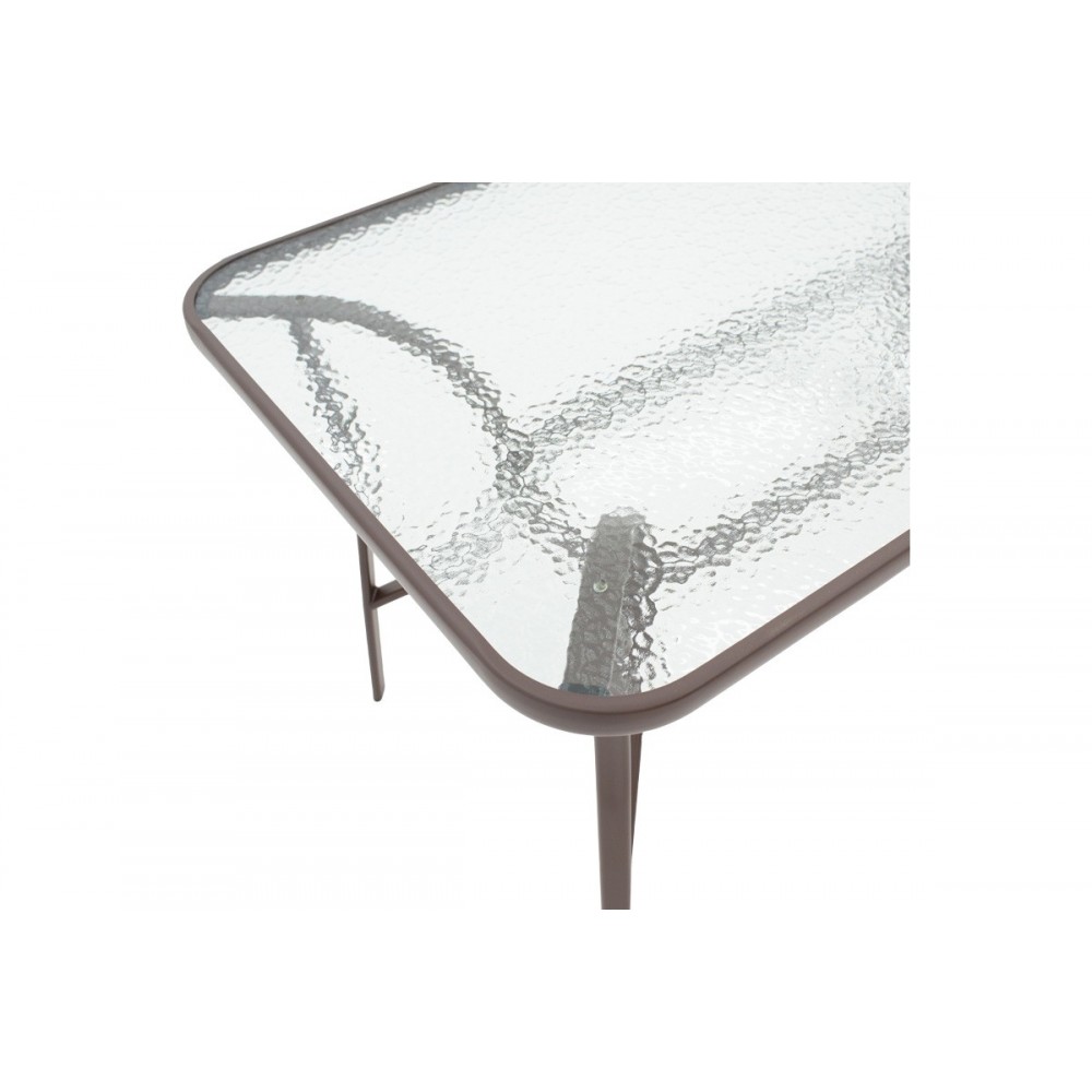 Τραπεζαρία 5τμχ "ENSURE-SUSSIE" από μέταλλο σε χρώμα καφέ 140x80x70