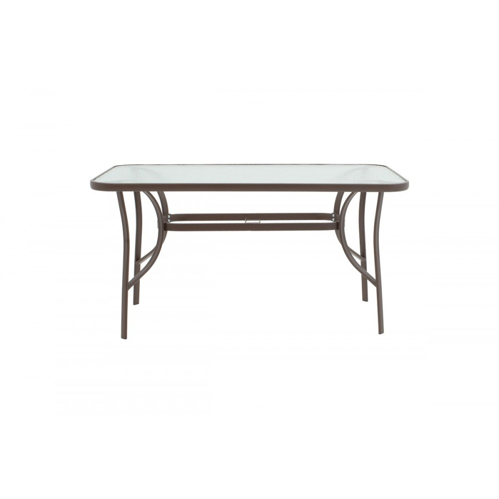 Τραπεζαρία 5τμχ "ENSURE-OBBI" από μέταλλο σε χρώμα καφέ 140x80x70