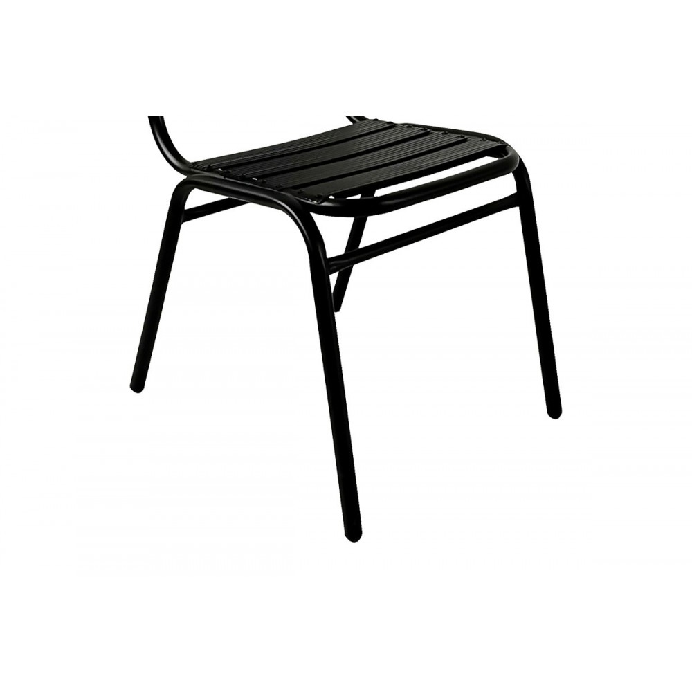 Τραπεζαρία 7τμχ "SUSSIE-ENSURE" από μέταλλο/γυαλί σε χρώμα μαύρο 140x80x70