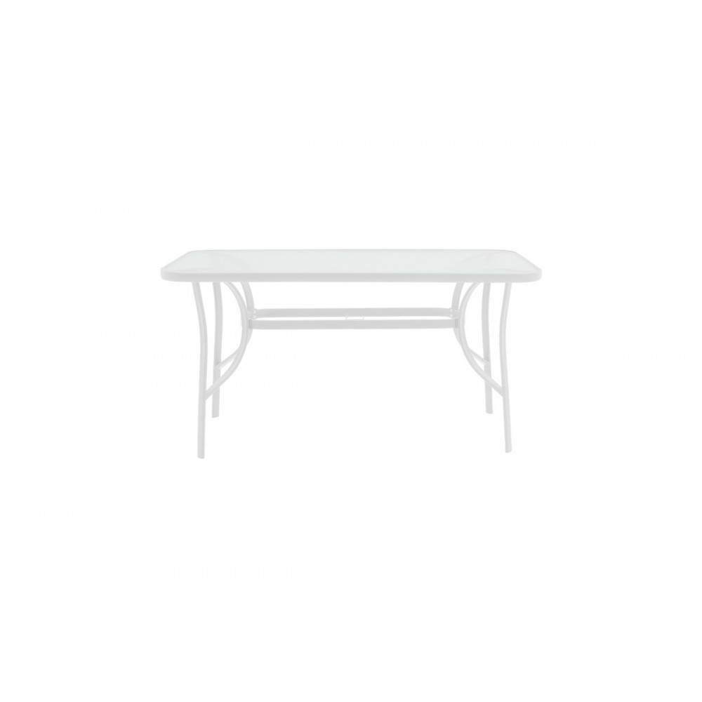 Τραπεζαρία 5τμχ "OBBI-ENSURE" από μέταλλο/γυαλί σε χρώμα λευκό 120x70x70