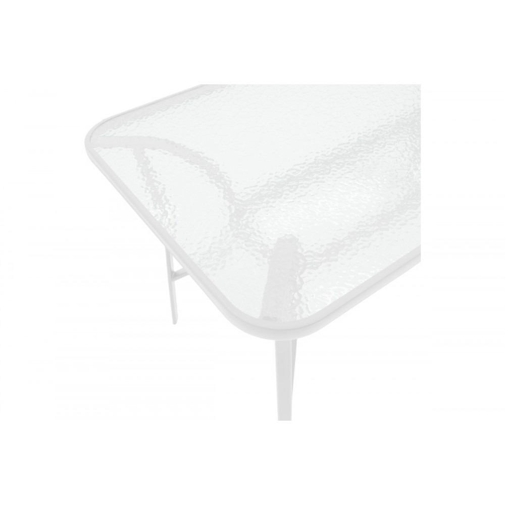 Τραπεζαρία 5τμχ "SUSSIE-ENSURE" από μέταλλο/γυαλί σε χρώμα λευκό 120x70x70