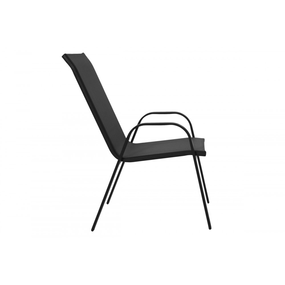 Τραπεζαρία 5τμχ "CALAN-ENSURE" από μέταλλο/γυαλί σε χρώμα μαύρο 140x80x70