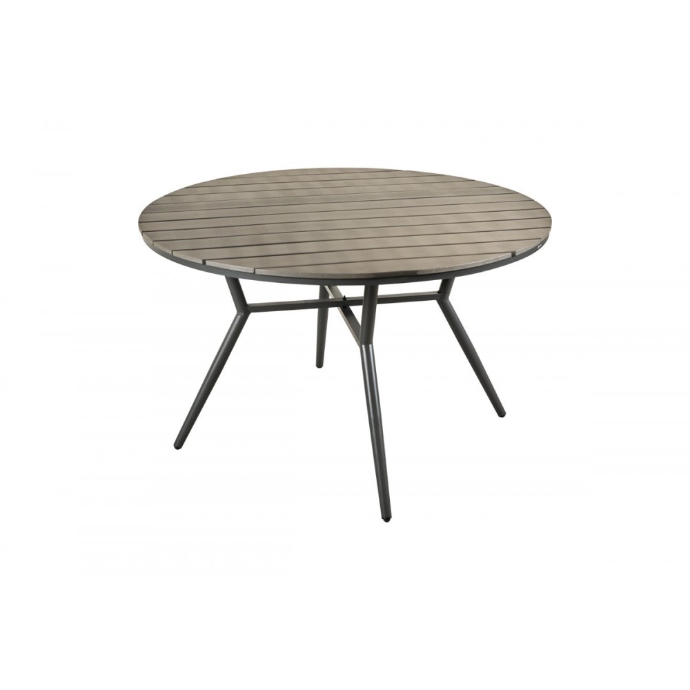 Τραπέζι "APPA" από αλουμίνιο/plywood σε χρώμα ανθρακί Φ120x74