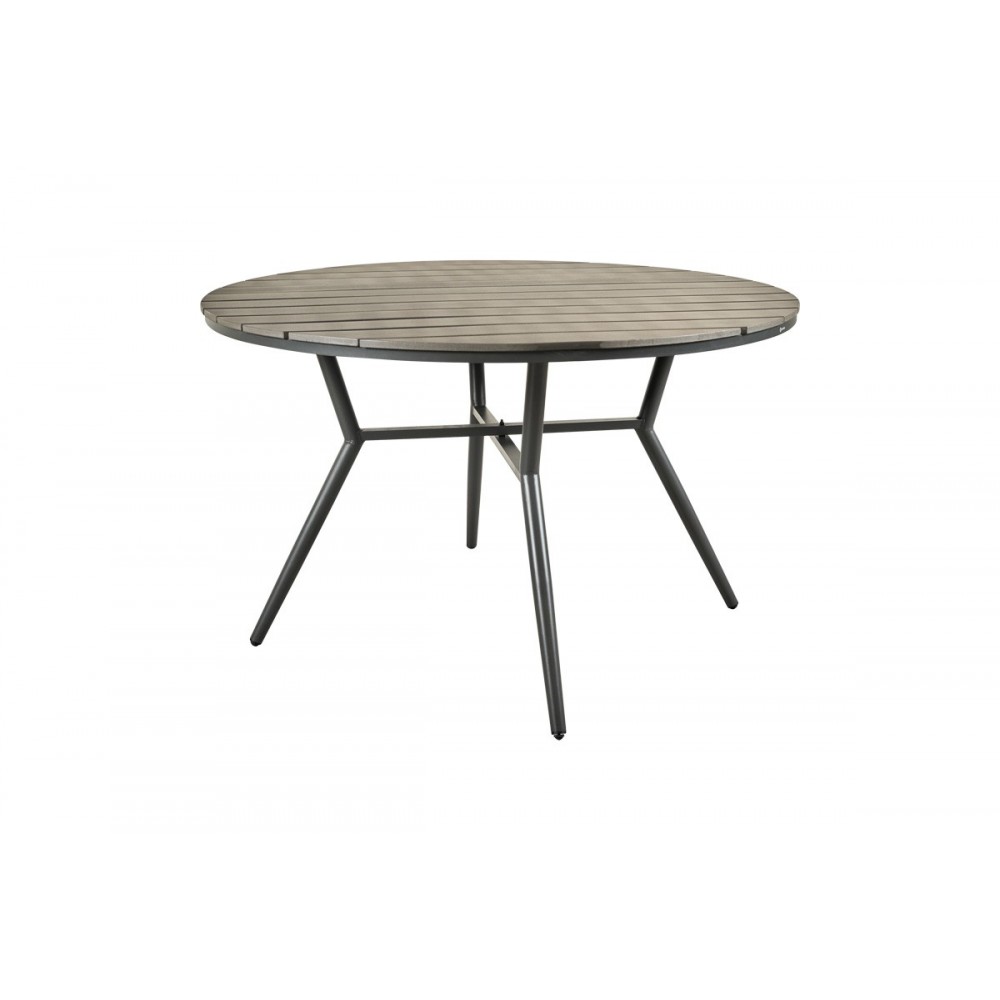 Τραπέζι "APPA" από αλουμίνιο/plywood σε χρώμα ανθρακί Φ120x74