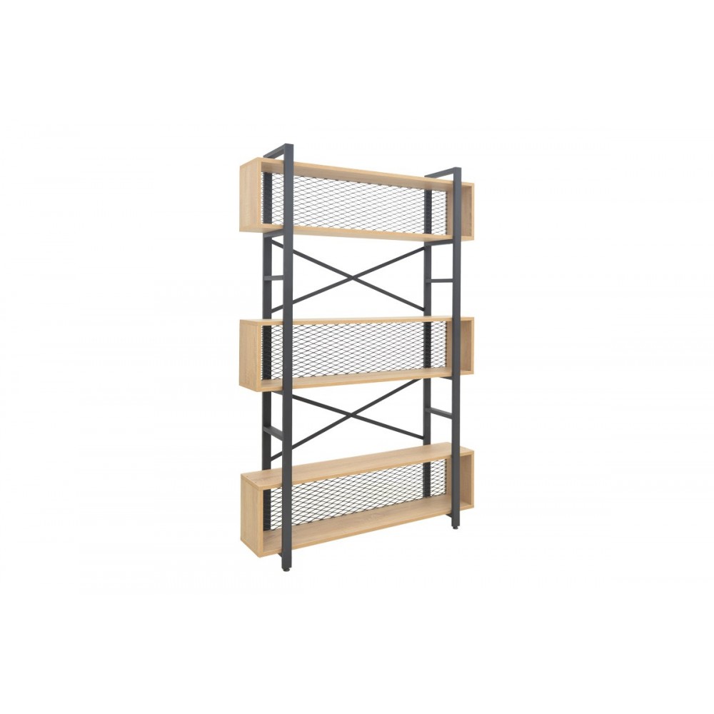 Βιβλιοθήκη "FIFER" σε χρώμα oak/μαύρο 120x28x185