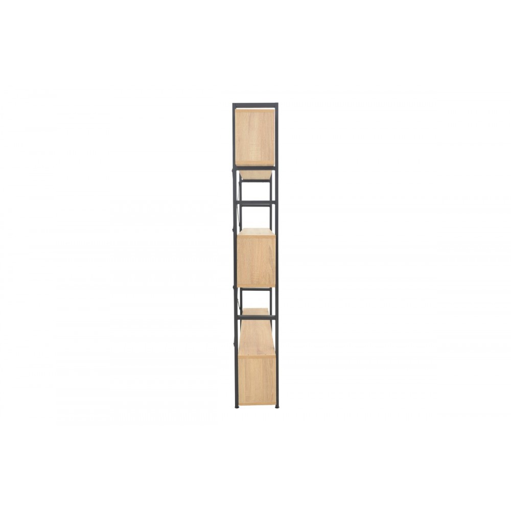 Βιβλιοθήκη "FIFER" σε χρώμα oak/μαύρο 120x28x185