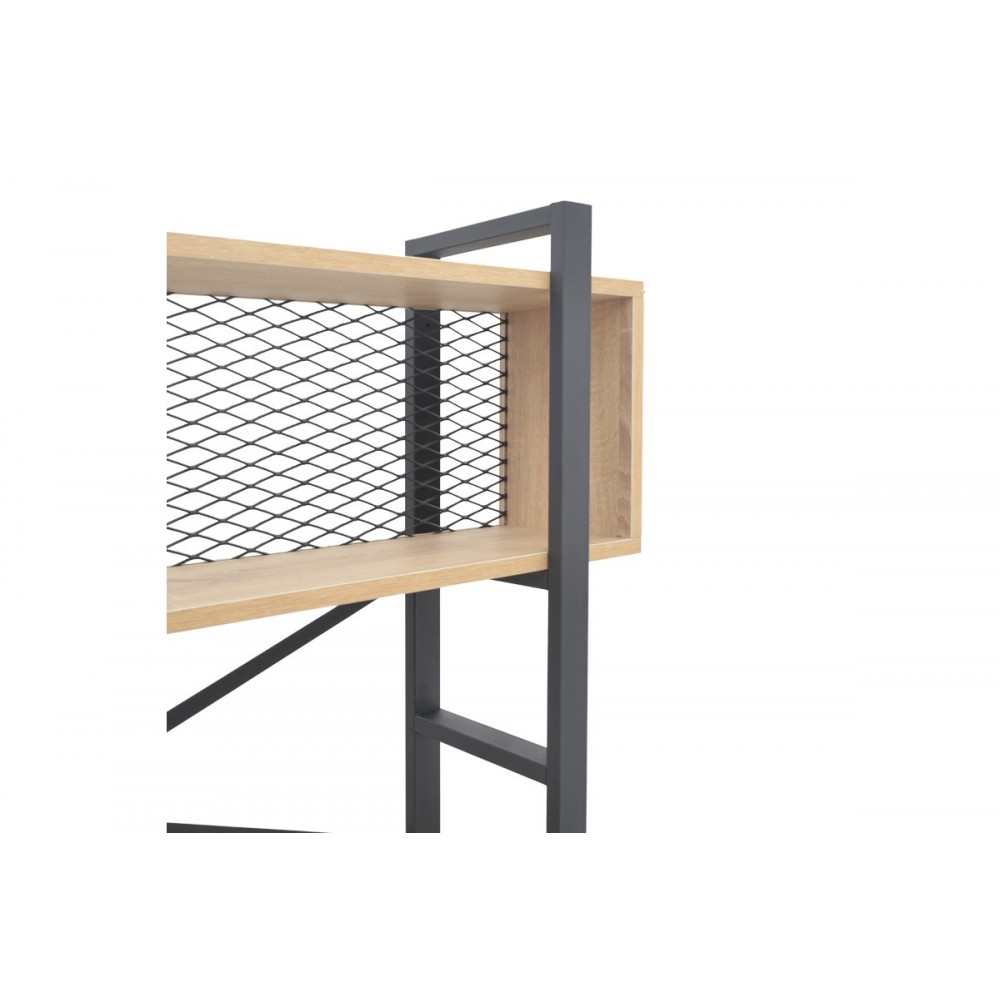 Βιβλιοθήκη "FIFER" σε χρώμα oak/μαύρο 120x28x185