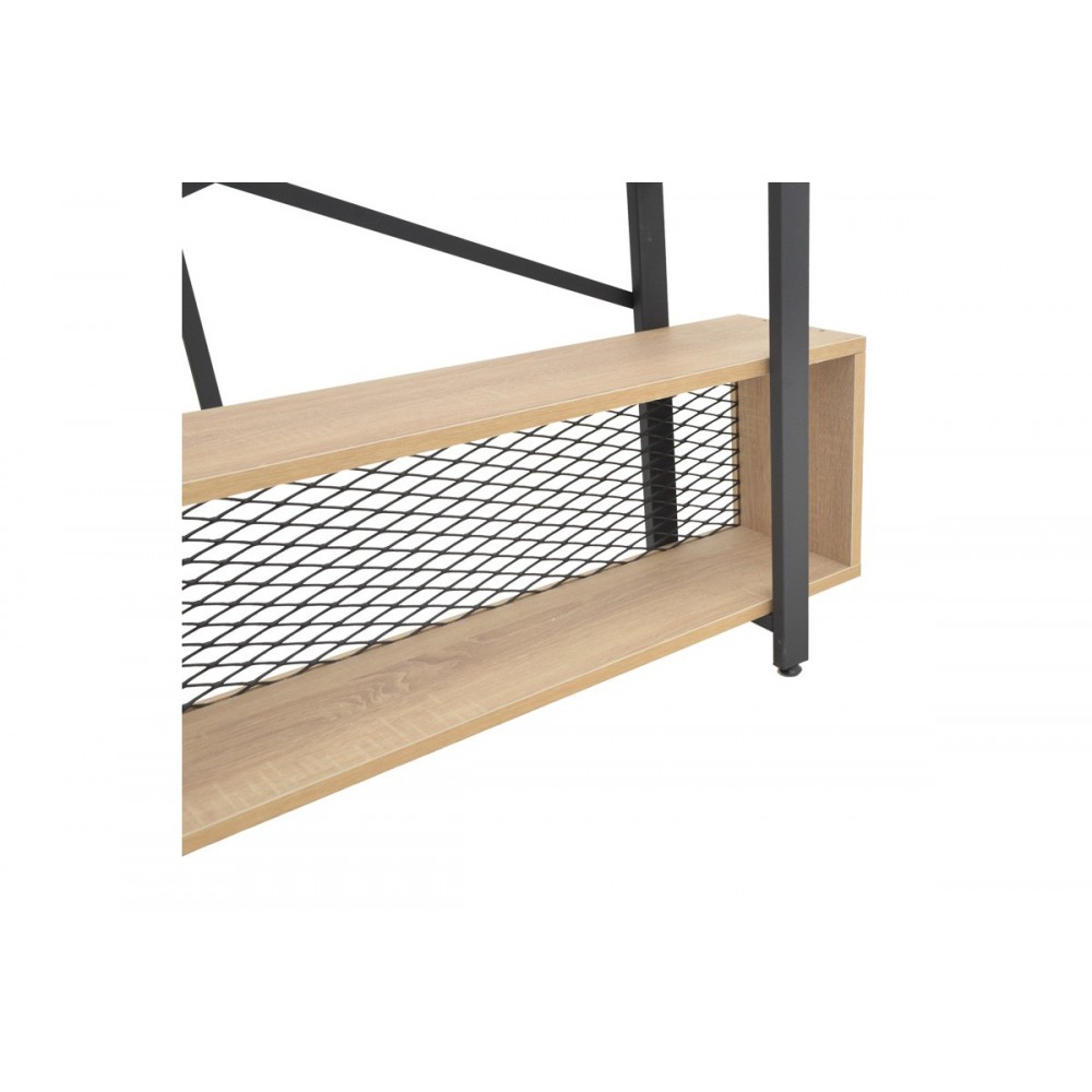 Βιβλιοθήκη "FIFER" σε χρώμα oak/μαύρο 120x28x185