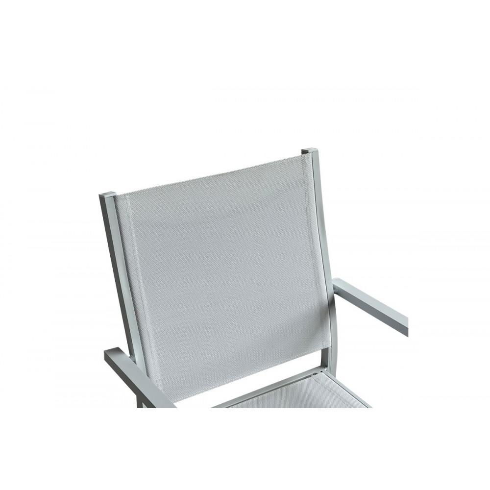 Πολυθρόνα "ZACRETA" από αλουμίνιο/textilene σε χρώμα λευκό 61x56.5x87.5