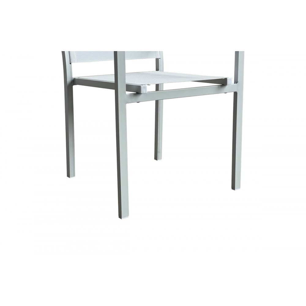 Πολυθρόνα "ZACRETA" από αλουμίνιο/textilene σε χρώμα λευκό 61x56.5x87.5