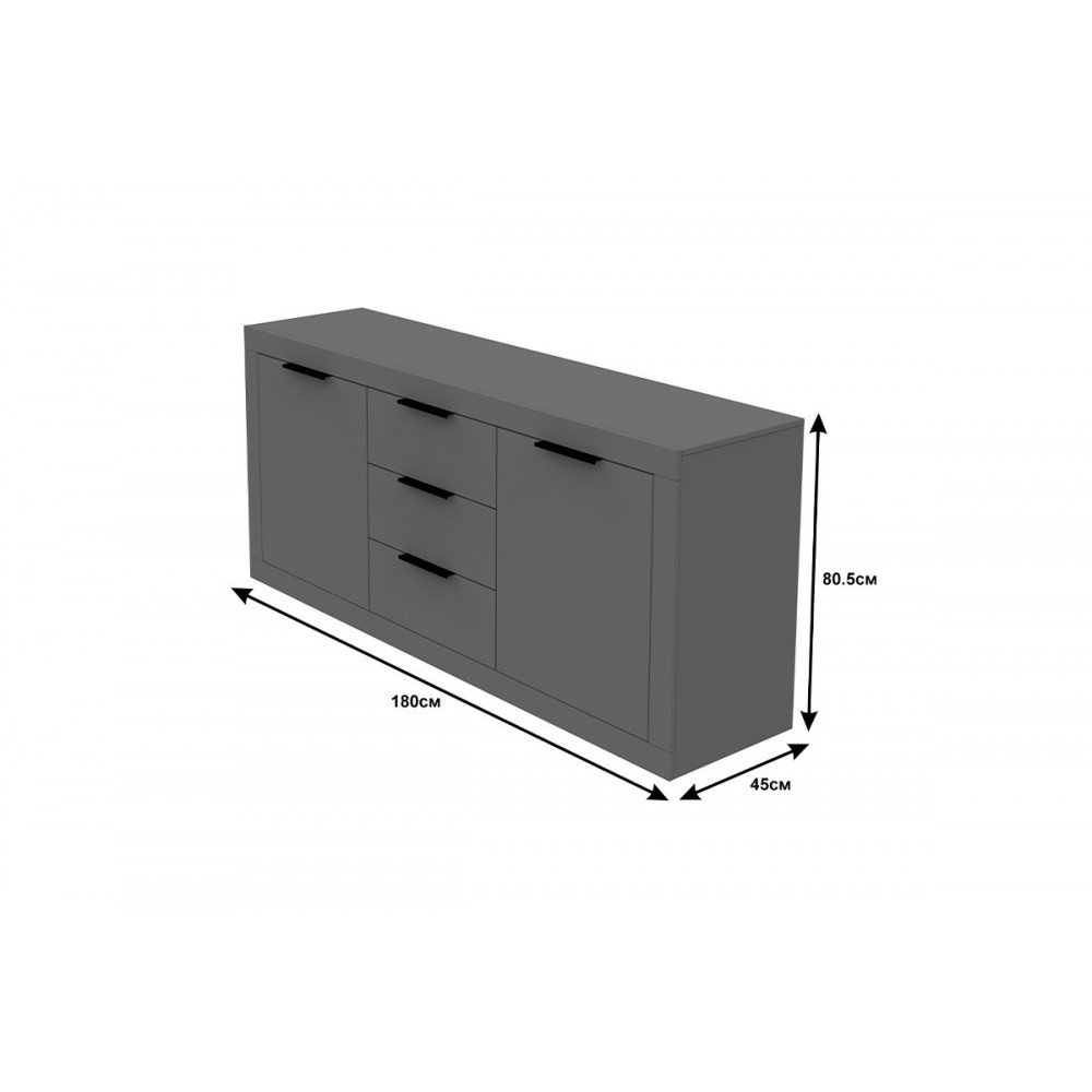 Μπουφές "DOHA" σε χρώμα ανθρακί 180x45x80.5