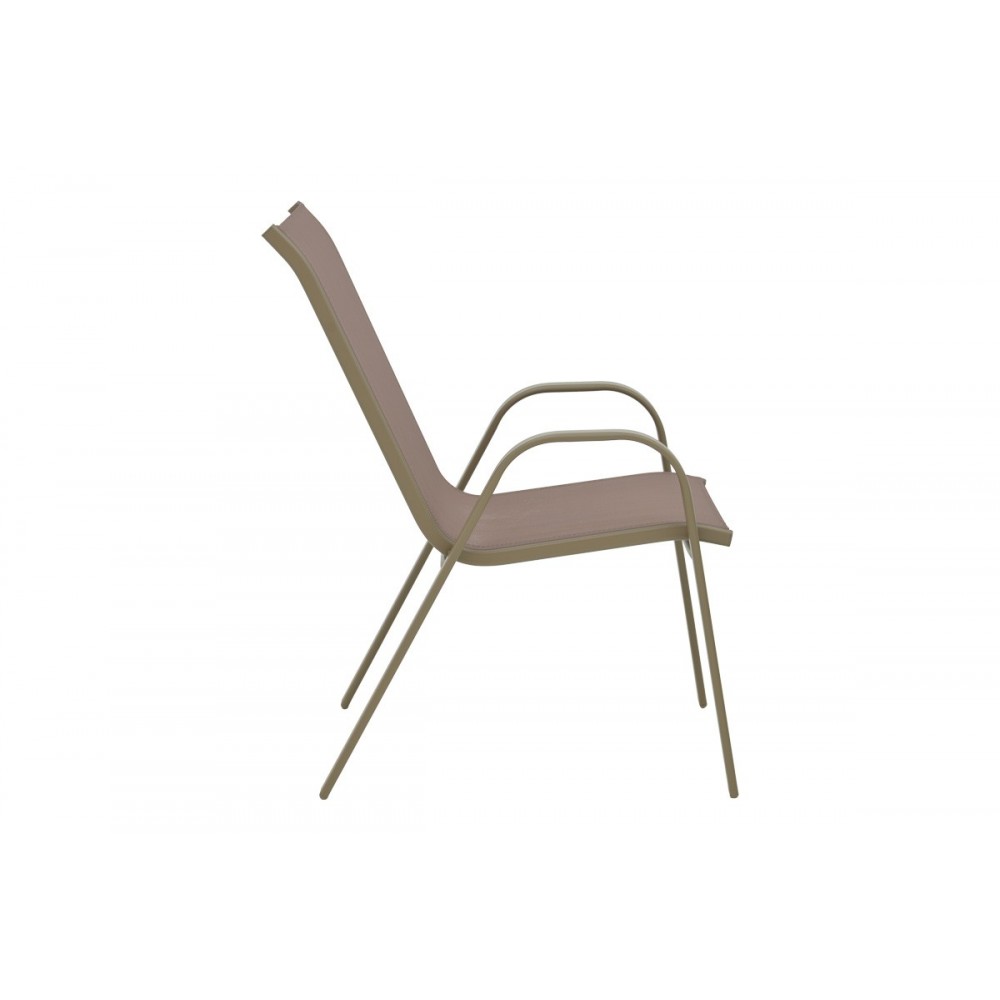 Τραπεζαρία 5τμχ "VALOR-CALAN" από μέταλλο/γυαλί σε χρώμα σαμπανιζέ/καφέ 110x60x70