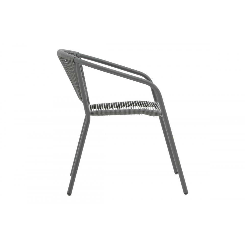 Τραπεζαρία 5τμχ "ENSURE-LINDARIA" από μέταλλο/γυαλί σε χρώμα ανθρακί 120x70x70