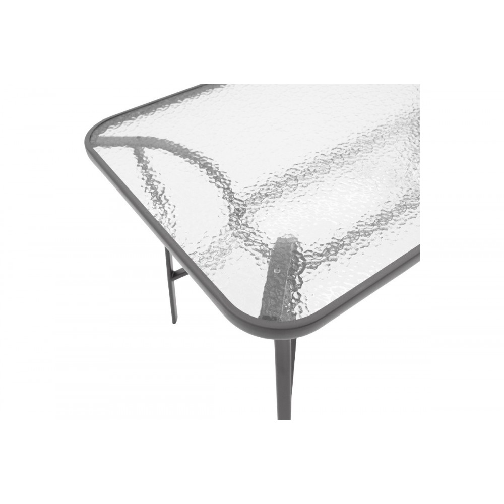 Τραπεζαρία 5τμχ "ENSURE-LINDARIA" από μέταλλο/γυαλί σε χρώμα ανθρακί 120x70x70