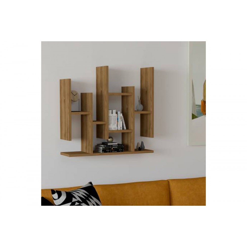 Ραφιέρα τοίχου "BEMBA" σε χρώμα καρυδί 70x19.6x68.8