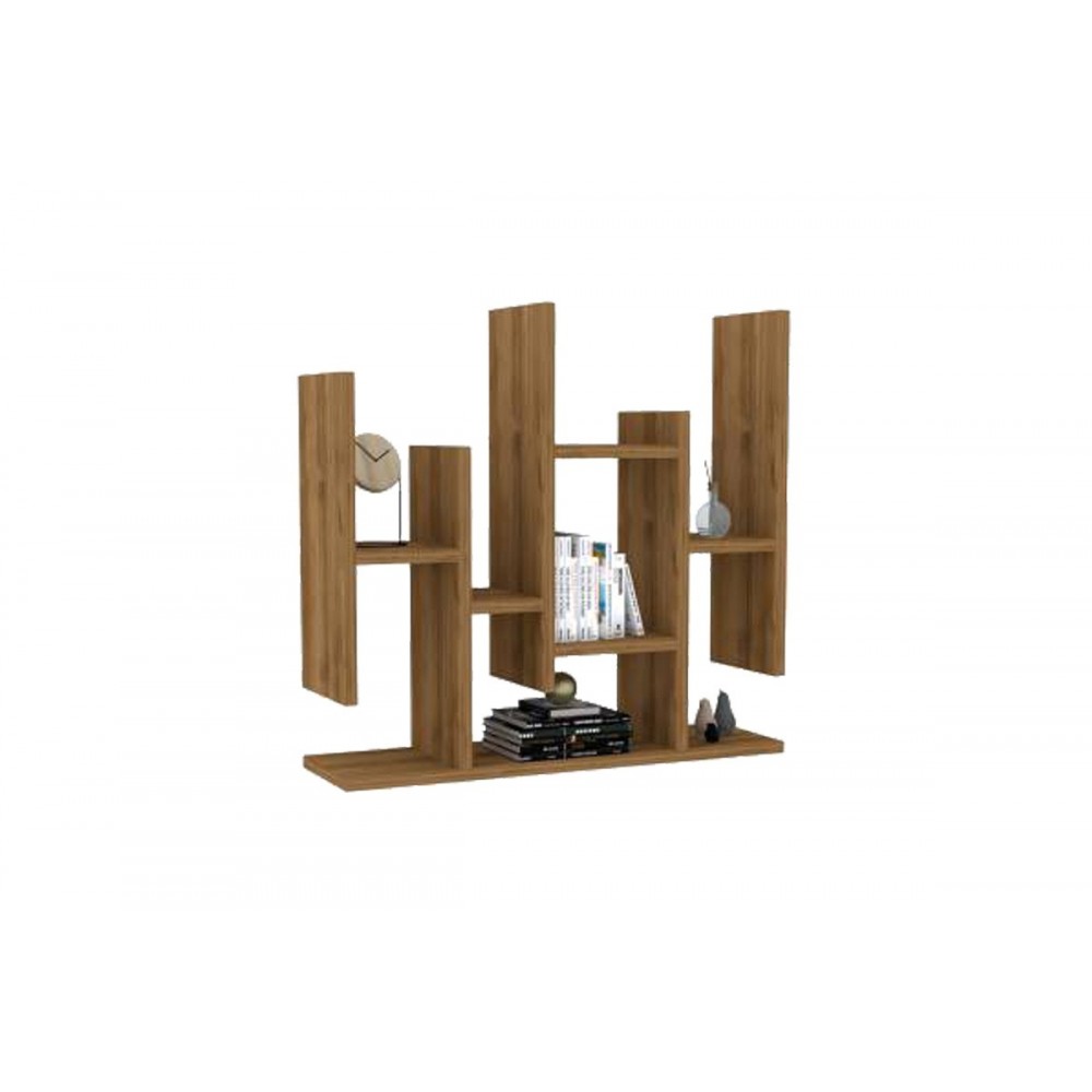 Ραφιέρα τοίχου "BEMBA" σε χρώμα καρυδί 70x19.6x68.8