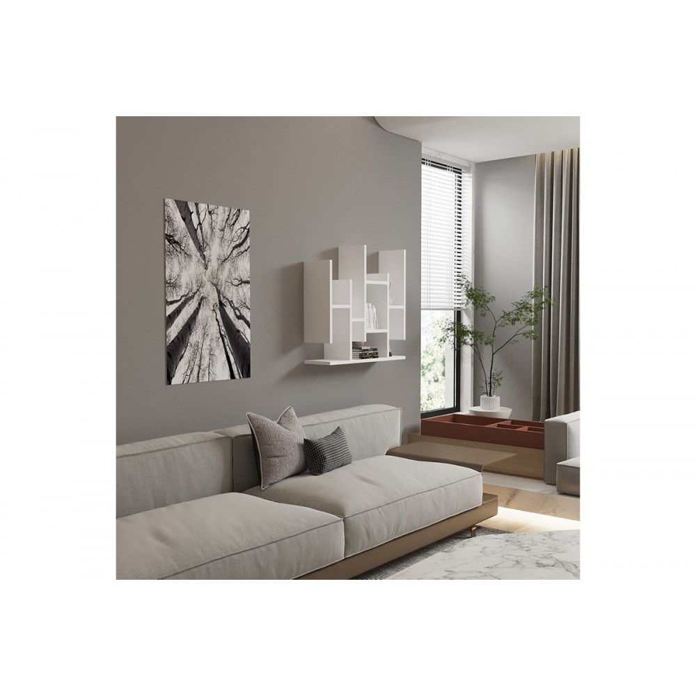 Ραφιέρα τοίχου "BEMBA" σε χρώμα λευκό 70x19.6x68.8