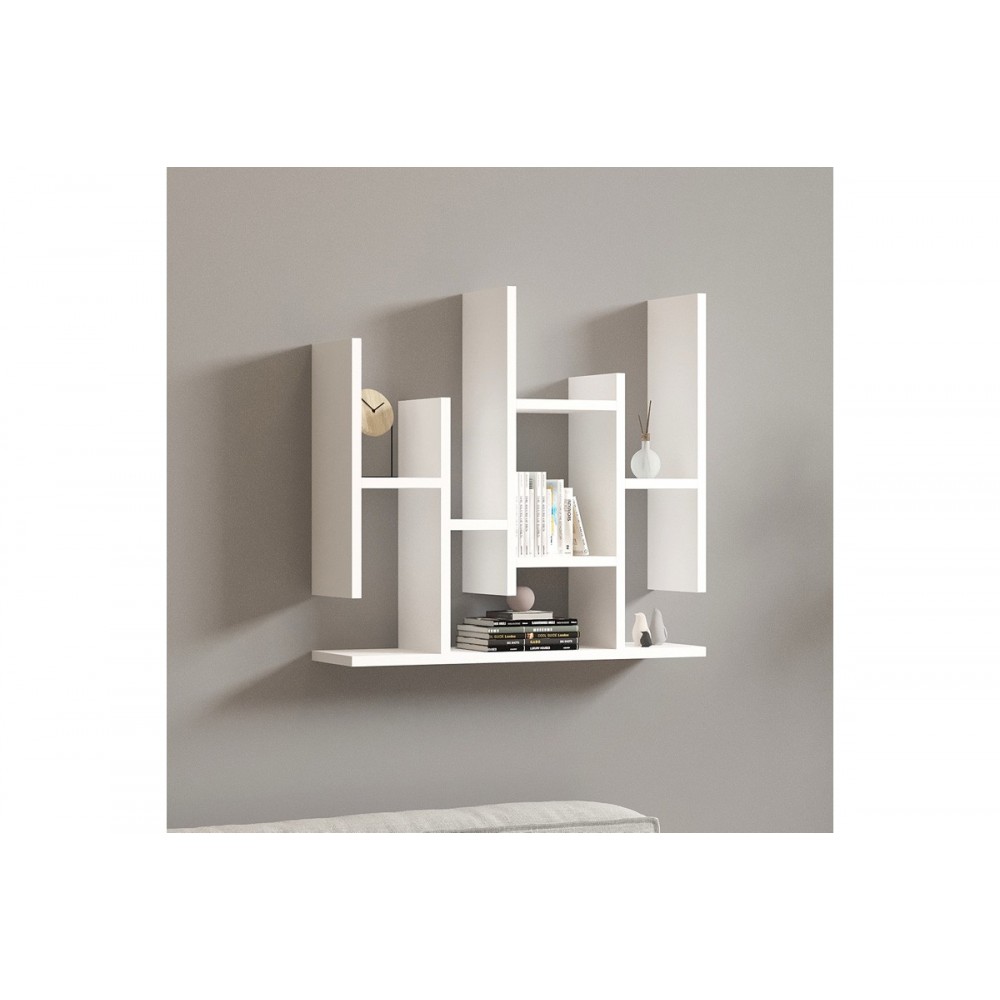 Ραφιέρα τοίχου "BEMBA" σε χρώμα λευκό 70x19.6x68.8