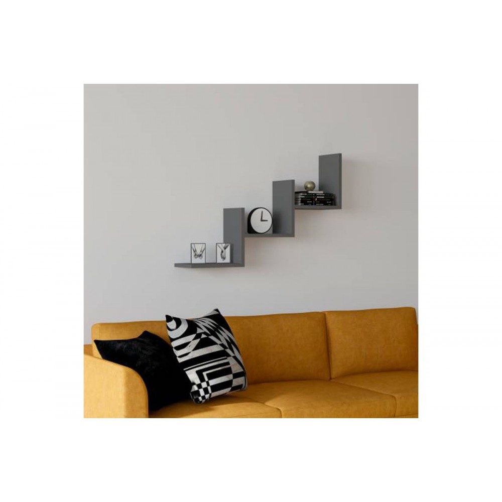 Ραφιέρα τοίχου "MAUER" σε χρώμα ανθρακί 90x19.6x60