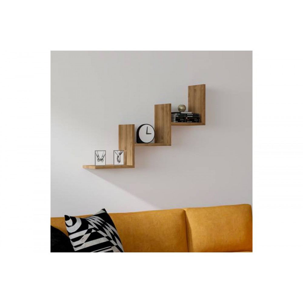 Ραφιέρα τοίχου "MAUER" σε χρώμα καρυδί 90x19.6x60