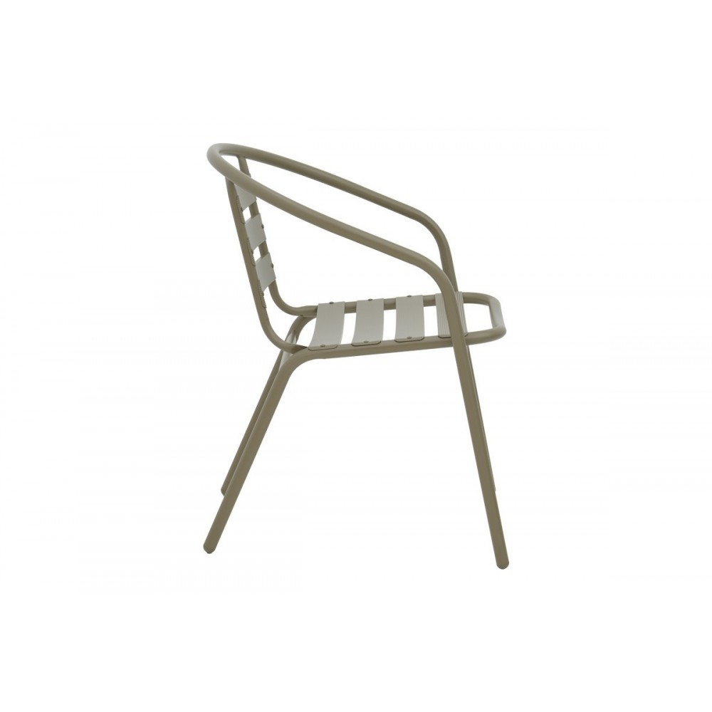 Τραπεζαρία 5τμχ "TADE-VALOR" από μέταλλο/γυαλί σε χρώμα σαμπανιζέ 110x60x70