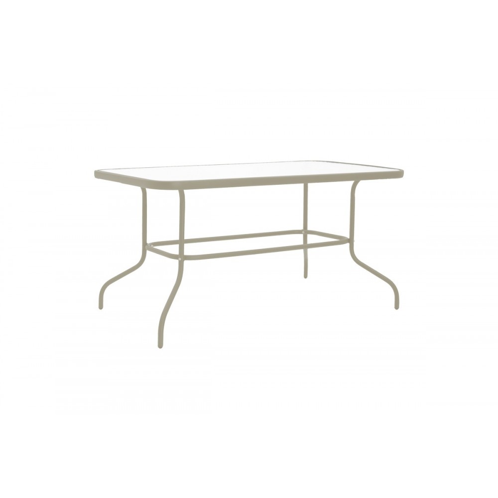 Τραπεζαρία 5τμχ "TADE-VALOR" από μέταλλο/γυαλί σε χρώμα σαμπανιζέ 110x60x70