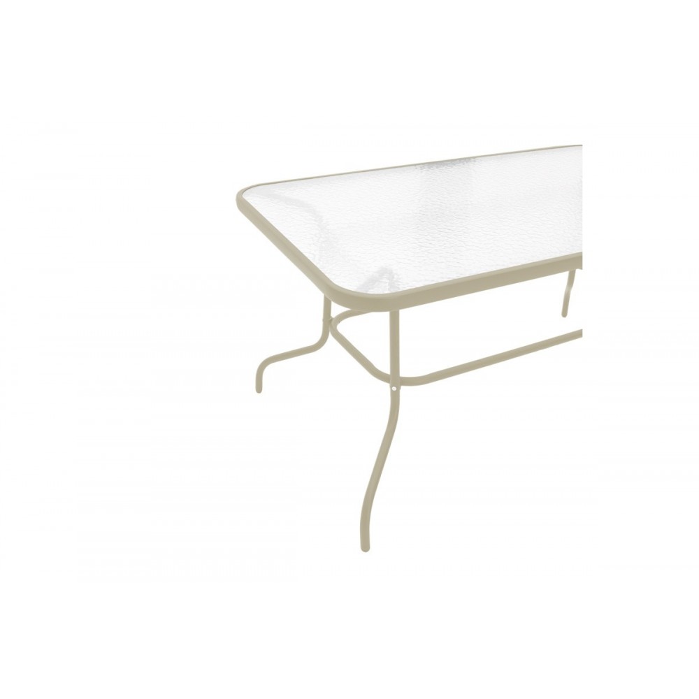 Τραπεζαρία 5τμχ "TADE-VALOR" από μέταλλο/γυαλί σε χρώμα σαμπανιζέ 110x60x70