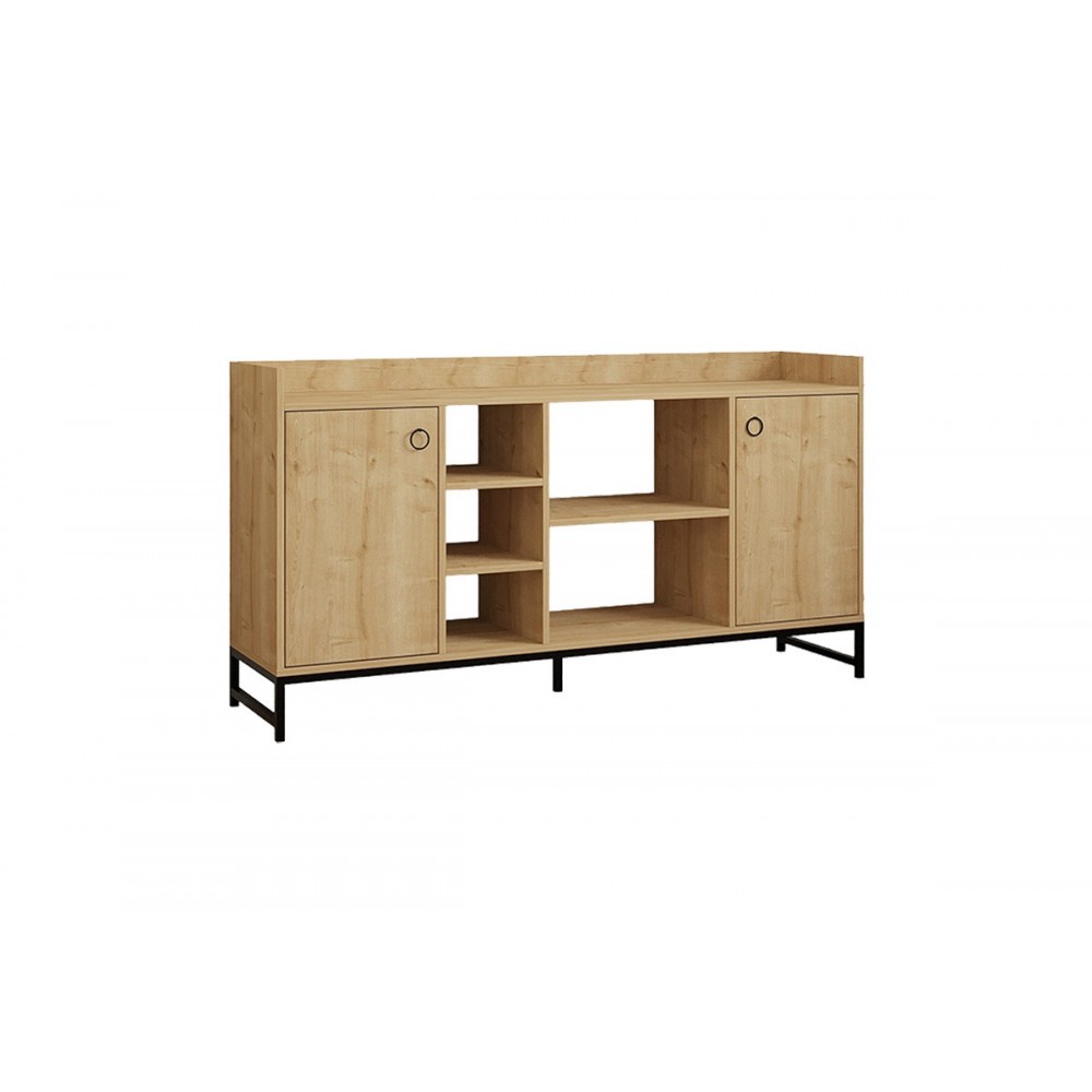 Μπουφές "DELTA" από μέταλλο σε χρώμα oak/μαύρο 160x40x85